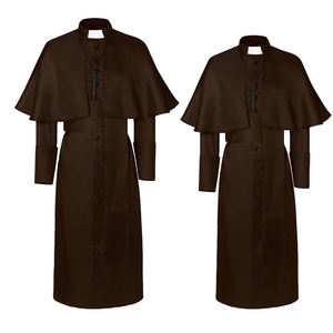 Tallas grandes Algodón Transpirable Hasta el tobillo Manga larga Tradicional Hombres Mujeres Iglesia Ropa Sacerdote Ministro Vestimenta musulmana - Product Image 5