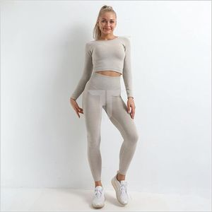 2024 New Arrival High Waist Breathable Eco-Friendly V Shape Workout Sets Women Solid <b>Pattern</b> 2-Piece Gym <b>Leggings</b> Padded - Product Image 2