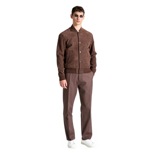 Winter New Products Custom Logo Brown Wholesale Vintage Suede Bomber <strong>Jacket</strong> - Product Image 2