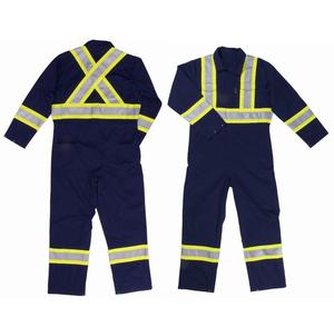 Overol de algodón 100% FR resistente al fuego con franjas plateadas, uniforme de seguridad contra incendios para trabajadores de fábrica - Product Image 4