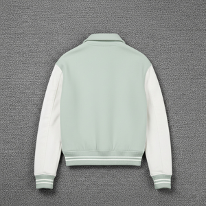 Nouvelle arrivée 2025 100% coton polaire varsity veste pour hommes personnalisé DTF imprimé logo poids lourd couleur bloc homme varsity veste - Product Image 5