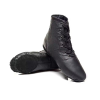 Sepatu bot Jazz gaya klasik, kulit sapi asli sol belah merah sepatu dansa Jazz lembut nyaman