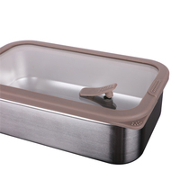 Nouvelle boîte à lunch en acier inoxydable 2026 avec couvercle en verre, anti-fuite, compatible lave-vaisselle, capacité 850 ml