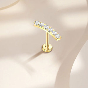 You Keen 16G titanio Labret labio Piercing pendiente Stud oro plateado Helix Tragus cuerpo para boda 14K para hombres - Product Image 1