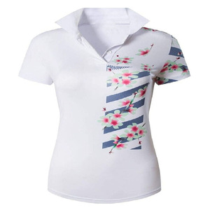 Nuevo diseño de moda Polo en blanco para mujer Camiseta Polo de manga corta de alta calidad para mujer - Product Image 3
