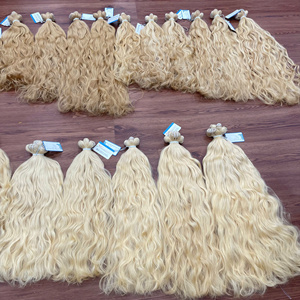 ผมต่อสีบลอนด์ต่อผม100% จากธรรมชาติผมดิบแบบไม่หลุดไม่พันกัน - Product Image 5