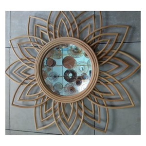 Miroir mural en rotin artisanal, matériau naturel de haute qualité, usine directe du Vietnam - Product Image 3