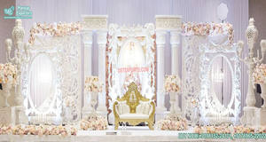 Decoración de escenario de boda, conjunto exclusivo de gran blanco, con acabado blanco, para recepción nocturna y escenario de boda - Product Image 6
