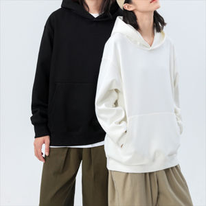 Sweat-shirts à capuche amples et décontractés en polyester/rayonne tissé écologique, personnalisés en gros, de haute qualité, sans cordon, luxe - Product Image 4