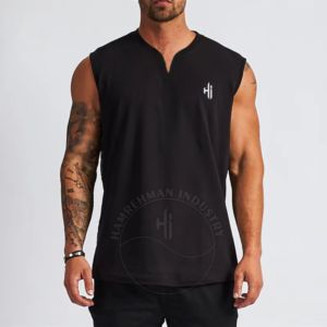 เสื้อกล้ามออกกำลังกายผู้ชายคุณภาพสูง แบบสั่งทำพิเศษ ทรงหลวม สไตล์ลำลอง แห้งเร็ว ระบายอากาศได้ดี ผลิตจากผ้าฝ้าย/ใยไผ่ สำหรับฤดูร้อน - Product Image 6