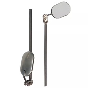 Espejo de Maquillaje de Bolsillo Personalizado con Mango Grande de Acero Inoxidable, Acabado Cromado para Extensiones de Pestañas, Forma Ovalada, Cosmético Ecológico - Product Image 1