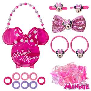 Étui d'accessoires pour cheveux Mickey et Minnie Mouse : pinces, élastiques, nœuds, en tissu éponge, lot de 150 unités, vente en gros, carton, livraison gratuite - Product Image 1