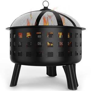 Portable folding wrought iron <b>fire</b> <b>pit</b> farmhouse rustic outdoor patio backyard garden <b>camping</b> heating cozy evening gatherings - Product Image 3