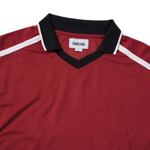 <b>Men</b> Vintage Breathable Polyester Fabric Soccer Jersey Leisure Oversized Long Sleeve Sport Polo Shirt Custom Sublimation Logo - Product Image 3