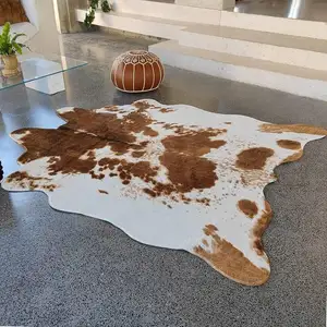 Alfombra de piel de vaca real Manta de piel de vaca brasileña 3-4 m Marrón claro