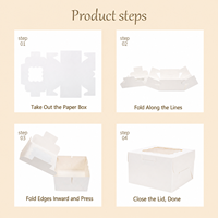 Boîte en papier kraft blanc jetable de qualité alimentaire personnalisée avec fenêtre transparente pour desserts, gâteaux, cupcakes, pâtisseries, emballage pour boulangerie