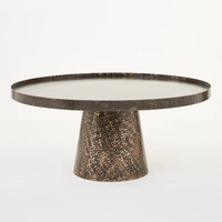 Table basse de salon moderne, simple et luxueuse, petite et grande table d'appoint ronde en acier inoxydable