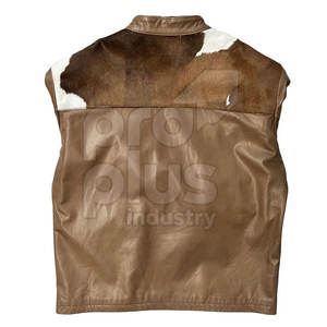 Chaqueta de Cuero Vacuno Vintage para Hombre, con Logotipo Frontal, Ecológica, Transpirable, de Secado Rápido, Elegante y Cómoda para Invierno - Product Image 2