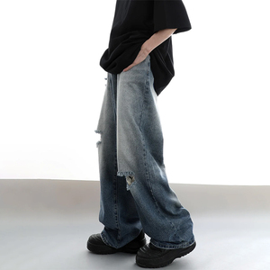 กางเกงยีนส์ขายาวสำหรับผู้ชายกางเกงทรงตรงขากระดิ่งสไตล์วินเทจทรงหลวมใส่สบายแบบดั้งเดิมสไตล์ญี่ปุ่น2026กำหนดเอง - Product Image 3