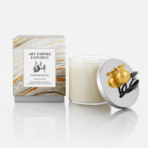 Bougie votive de luxe en cire de soja parfumée à la grenade, faite à la main, écologique, couleur personnalisable, de haute qualité, dans un récipient en métal ou en verre - Product Image 4