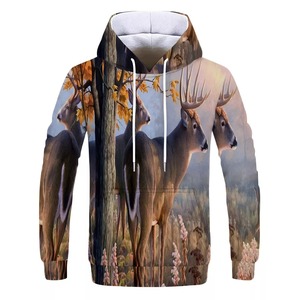 Sudadera con capucha de poliéster con cuello redondo de manga larga para hombre Sudadera con capucha con estampado digital informal para hombre - Product Image 2