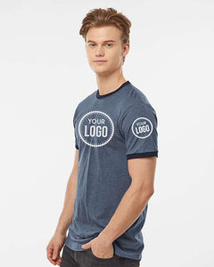 Tultex - Fine Jersey Crew Neck Sport Tee Shirt Blanc Personnalisé Premium Coton Ringer Tee Manches Courtes Doux Confort T-Shirt pour hommes - Product Image 3