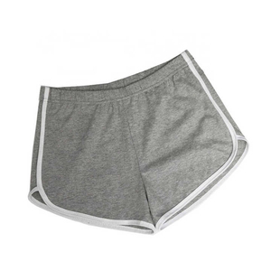 Shorts Deportivos de Algodón 100% con Costuras en Contraste de Color Sólido para Mujer, Cintura Alta Elástica, Secado Rápido, Transpirables, con Franja Lateral - Product Image 3