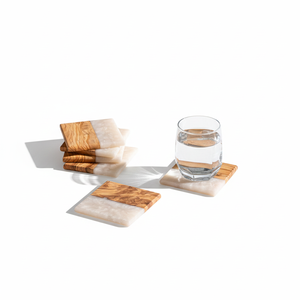 Ensemble de sous-verres en résine colorée écologique polie de haute qualité, sous-verres à boisson en époxy faits à la main, sous-verres rectangulaires modernes créatifs pour la maison - Product Image 2