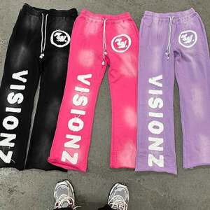 Ensembles pantalons de survêtement et sweats à capuche avec broderie de qualité OEM pour hommes, avec appliques et fermeture éclair dégradées pour hommes - Product Image 5