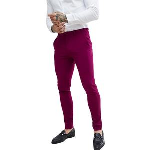 OEM nuevo estilo Casual sostenible Chino pantalones para hombres transpirable clásico ajuste elástico color sólido hombres Chino Pantalones - Product Image 1