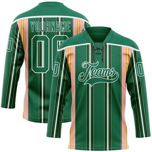 Jersey de Hockey Personalizado de Alta Calidad, 100% Poliéster, Antibacterial, de Secado Rápido, con Nombre/Números del Equipo Personalizados, Cuello en V, Tirante en T - Product Image 3