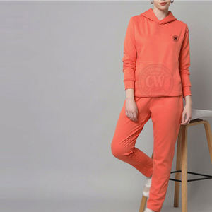 Chándal de mujer de tendencia superior con logotipo personalizado Chándal de mujer de tela ligera 100% algodón - Product Image 5