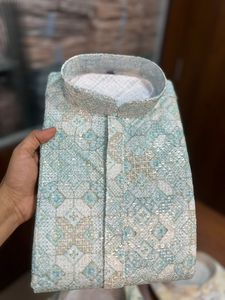 Modern Indo Western Design Trendy Kurta Pyjama Set pour homme Partywear avec imprimé Designer Versatile Designer Outfit Celebrations - Product Image 5