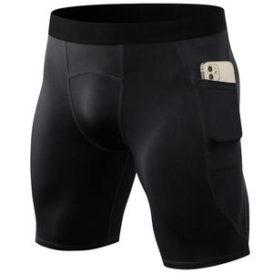 Shorts de compression performants pour hommes, collants de sport et de course avec poche pour téléphone, vêtements de sport pour la salle de sport et le yoga - Product Image 1