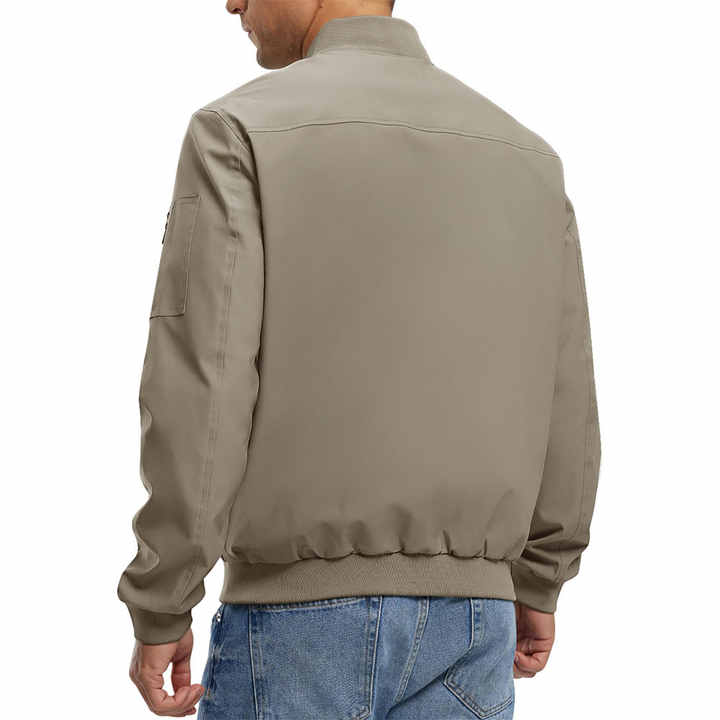 Best Quality Men's Long-Sleeved Bomber Jacket Thin Heated Side Pocket Embroidery Decoration Available for Wholesale Shipping Air