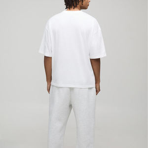 <b>Men's</b> 100% Cotton <b>White</b> Regular Fit Round Neck <b>Short</b> <b>Sleeve</b> Breathable Casual Streetwear T-<b>Shirt</b> 200g - Product Image 2