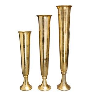 Nuevo diseño antiguo florero de aluminio soporte boda dotado y hogar decorado jarrón de mesa con Juego de 2 para decoración de flores - Product Image 4