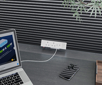 OMNI 65W Bersertifikasi CE Stopkontak Meja Modern All-in-One Model Eropa dengan 2 Port USB-A 1 Port USB-C 16A Kabel 1.8m Berperingkat IP20