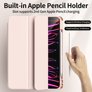 Mềm TPU Cover Quay Lại Thông Minh Lật Trường Hợp Đối Với Pro 11(M4) 2024 Với Chủ Bút Chì - Product Image 5