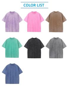 เสื้อยืดทรงหลวมหรูหรา สไตล์ฮิปฮอป วินเทจ ผ้าฝ้าย 100% หนัก 250 กรัม ซักย้อมสีแบบแอซิดวอช ทรงโอเวอร์ไซส์ สำหรับผู้ชาย - Product Image 2