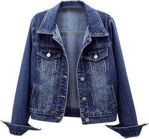 Nouvelle veste en jean délavée vintage pour femmes décontractées élégantes avec veste en jean boutonnée respirante entretenue par OEM - Product Image 6