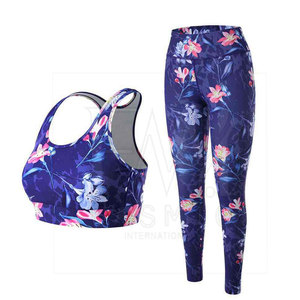 Gym Wear Women Sublimation <b>100</b>% Cotton Yoga Set By Standard International Sets With Customizable <b>Fabric</b> - Product Image 5