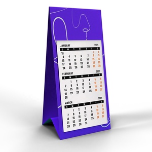 Custom Large Desk Calendar Free Design Printed with Your Brand Logo Made of Durable Paper