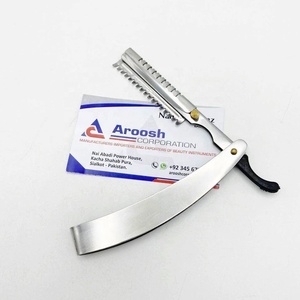 มีดโกนหนวดสแตนเลสสีเงินแบบแมนนวลออกแบบโลโก้ได้อย่างยั่งยืน - Product Image 1