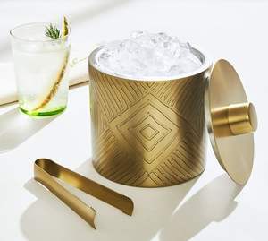 Stainless Steel Ice Bucket with Modern Luxury Design Ensures Dependable Ice Availability for <b>Drinks</b> Extended Party Sessions - Product Image 1