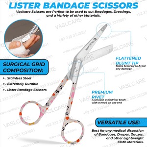 VaslaCare 5,5 \ "Acero Inoxidable EMT Primeros Auxilios Tijera Listar Vendaje Tijera Hermoso Animal Patrón Vestir Enfermera Tijera Veterinario - Product Image 4