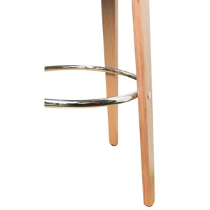 Taburete de Bar Contemporáneo sin Respaldo, de Madera, con Cojín Acolchado y Anillo de Apoyo para los Pies de Metal, en PU Negro, para Bar, Club o Cocina - Product Image 3