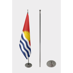 Custom Kiribati Indoor <b>Flag</b>-3x5ft Aluminum <b>Pole</b> Nylon/Polyester/Plastic Silk Digital Printing Custom Logo - Product Image 2