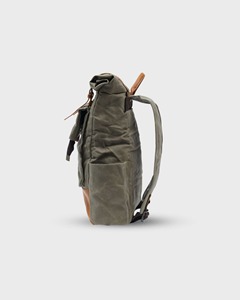 Vintage 17\" Laptop <b>Backpack</b> Waxed Canvas <b>Rolltop</b> Rucksack with Leather Water Resistant Sustainable 17\" LCB-0037 for Travel - Product Image 4