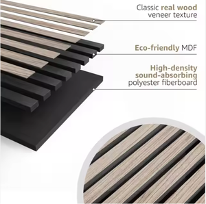 Decoración de pared acústica MDF PET flexible moderna, paneles de techo curvos y tableros de pared para dormitorio, muebles de pared con aplicación de goma - Product Image 5